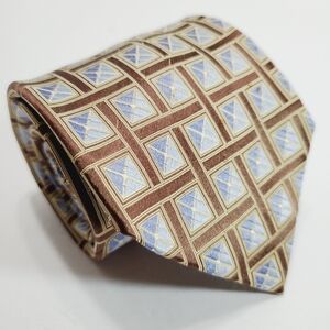 Roberto Villini Couture Multicolor Geometric Pattern Men's Silk Neck Tie